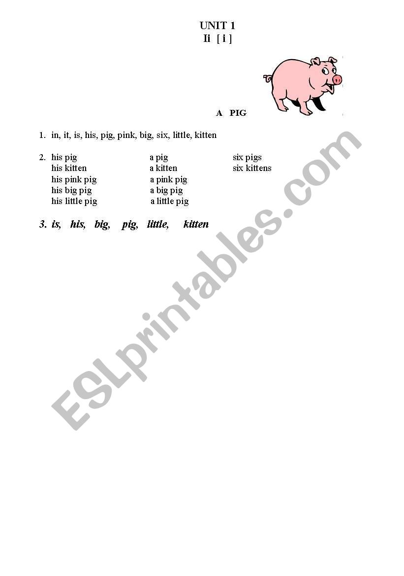 Sound [i] worksheet